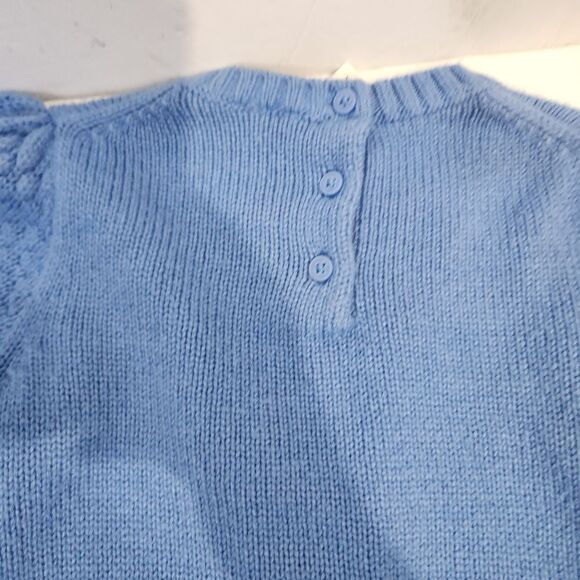 Janie and Jack blue cable knit balloon sleeves sweater size 7 - Picture 7 of 9